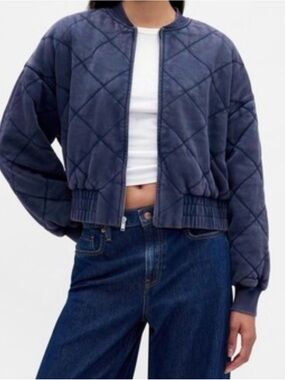 GAP Quilted Navy Blue Bomber Jacket